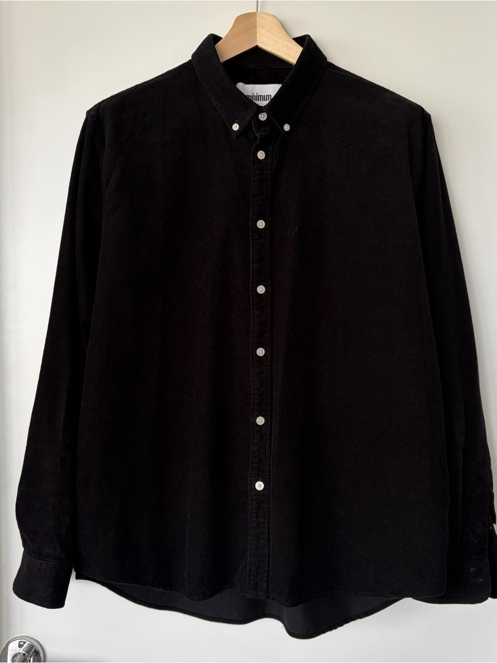 Minimum Black Button-Down Corduroy Men’s Shirt